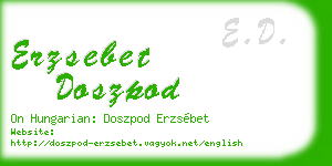 erzsebet doszpod business card